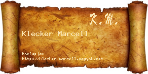 Klecker Marcell névjegykártya